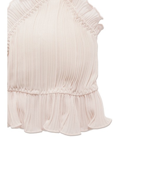 gelato pique（ジェラートピケ）の「プリーツシフォンブラ＆ショーツ（ブラ&ショーツ・レディース・オフホワイト/ピンク・FREE）」の9枚目の写真