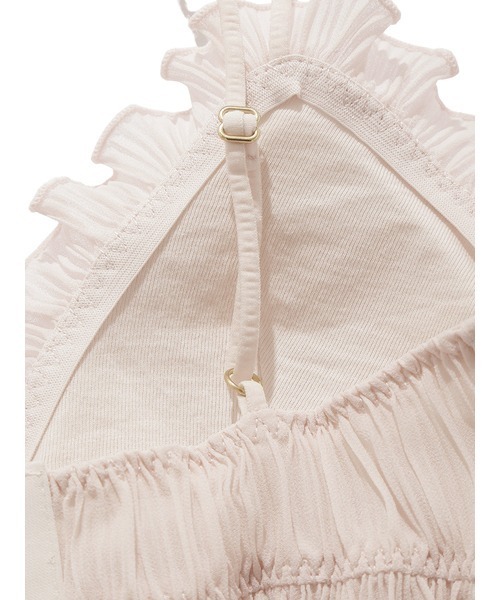 gelato pique（ジェラートピケ）の「プリーツシフォンブラ＆ショーツ（ブラ&ショーツ・レディース・オフホワイト/ピンク・FREE）」の11枚目の写真