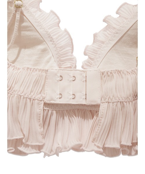 gelato pique（ジェラートピケ）の「プリーツシフォンブラ＆ショーツ（ブラ&ショーツ・レディース・オフホワイト/ピンク・FREE）」の12枚目の写真