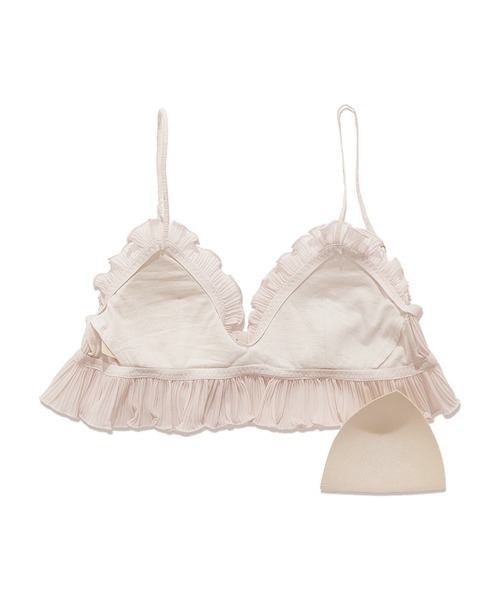 gelato pique（ジェラートピケ）の「プリーツシフォンブラ＆ショーツ（ブラ&ショーツ・レディース・オフホワイト/ピンク・FREE）」の17枚目の写真