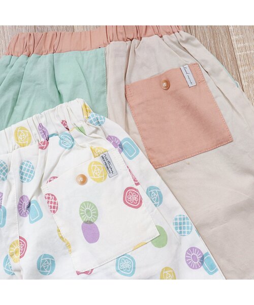 apres les cours（アプレレクール）の「ゆったりハーフパンツ/7days Style pants_５分丈（その他パンツ・キッズ・キナリ/チェック/レインボー/オレンジ/ブルー・80/90/100/110/120/130）」の7枚目の写真