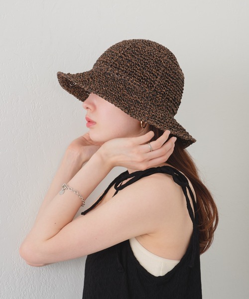 Kastane(カスタネ)の「透かし編みペーパーHAT(ハット・レディース・ベージュ/ブラウン/アイボリー・FREE)」の20枚目の写真