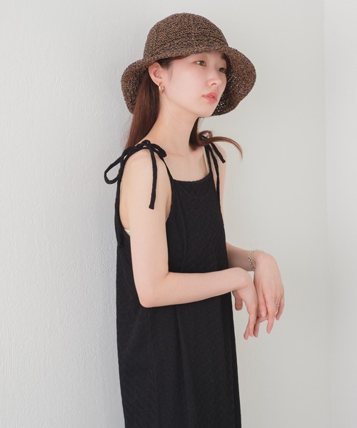 Kastane(カスタネ)の「透かし編みペーパーHAT(ハット・レディース・ベージュ/ブラウン/アイボリー・FREE)」の8枚目の写真