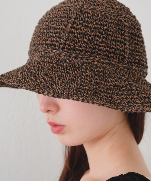 Kastane(カスタネ)の「透かし編みペーパーHAT(ハット・レディース・ベージュ/ブラウン/アイボリー・FREE)」の11枚目の写真