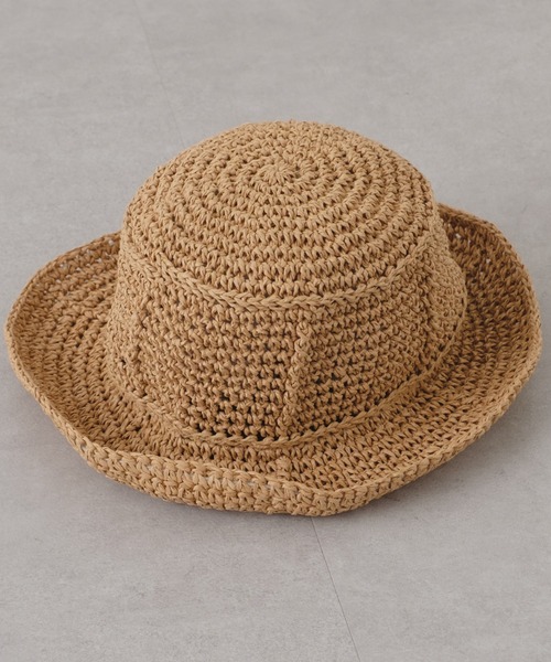 Kastane(カスタネ)の「透かし編みペーパーHAT(ハット・レディース・ベージュ/ブラウン/アイボリー・FREE)」の6枚目の写真
