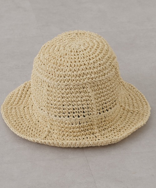 Kastane(カスタネ)の「透かし編みペーパーHAT(ハット・レディース・ベージュ/ブラウン/アイボリー・FREE)」の10枚目の写真