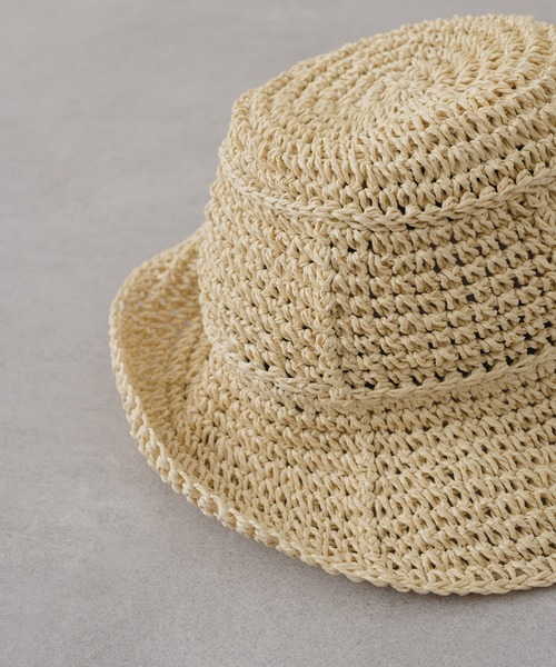 Kastane(カスタネ)の「透かし編みペーパーHAT(ハット・レディース・ベージュ/ブラウン/アイボリー・FREE)」の13枚目の写真