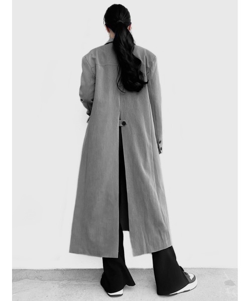 LVEU.（ラブユ.）の「Back slit long chester coat / バックスリットロングチェスターコート(Ai select)（チェスターコート・レディース・ブラック/グレー・FREE）」の12枚目の写真