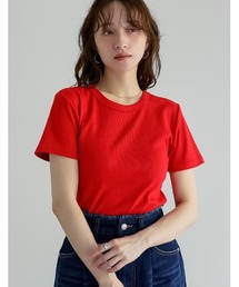 レディースのTシャツ/カットソー（レッド/赤色系）ファッション通販
