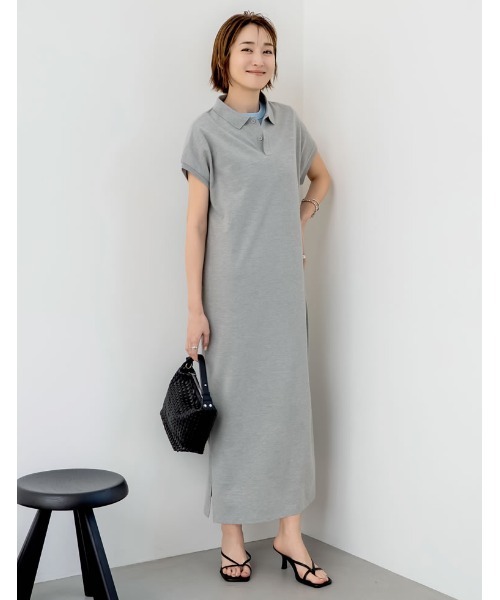 Re:EDIT（リエディ）の「[累計販売枚数2.1万枚突破][華奢見えリブTシャツ]テレコリブクルーネック半袖Tシャツ（Tシャツ/カットソー・レディース・ホワイト/ホワイト×ブラック/ネイビー/モカ/カーキ/チャコールグレー/ブラック/ピンク/ブラウン/ブルー・LARGE/SMALL/MEDIUM/X-LARGE）」の17枚目の写真