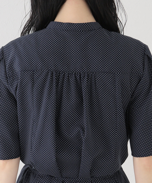 La TOTALITE（ラトータリテ）の「ドットプリントシャツワンピース（シャツワンピース・レディース・ネイビー/ベージュ・FREE）」の18枚目の写真