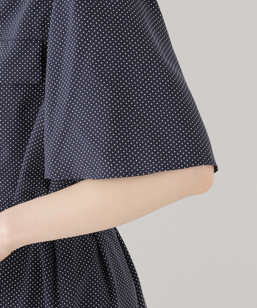 La TOTALITE（ラトータリテ）の「ドットプリントシャツワンピース（シャツワンピース・レディース・ネイビー/ベージュ・FREE）」の20枚目の写真