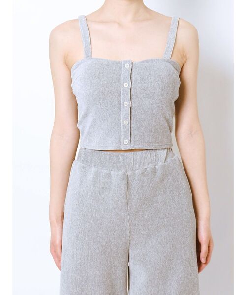 GYDA ジェイダ フロントボタン コーデュロイ ビスチェ キャミ トップス GYDA（ジェイダ）の「【SET着用可】フロントボタンカット