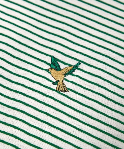 EMMA CLOTHES(エマクローズ)の「オーバーサイズ ワンポイント刺繍 ボーダーショートスリーブ Tシャツ EMMA CLOTHES 2023SS(Tシャツ/カットソー・メンズ・ブラック/グリーン/ネイビー/オレンジ・L/M)」の10枚目の写真