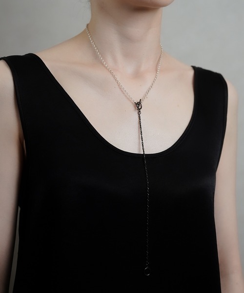 ISOLATION（アイソレーション）の「【ISOLATION / アイソレーション】silver925 Unisex Combination Long Necklace/ コンビネーション マンテルネックレス ロング（ネックレス・レディース・ブラック・63cm）」の9枚目の写真