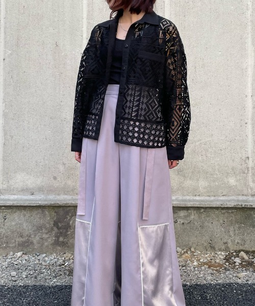 AULA AILA（アウラアイラ）の「AULA AILA（アウラ アイラ）別注レースシャツ（シャツ/ブラウス・レディース・ブラック/ホワイト・0）」の9枚目の写真