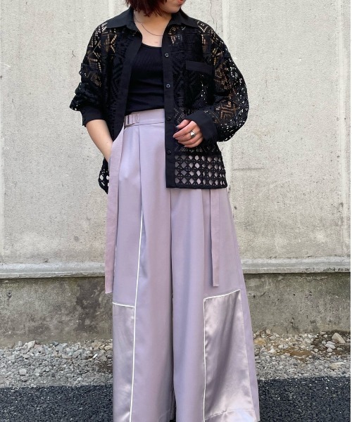 AULA AILA（アウラアイラ）の「AULA AILA（アウラ アイラ）別注レースシャツ（シャツ/ブラウス・レディース・ブラック/ホワイト・0）」の6枚目の写真