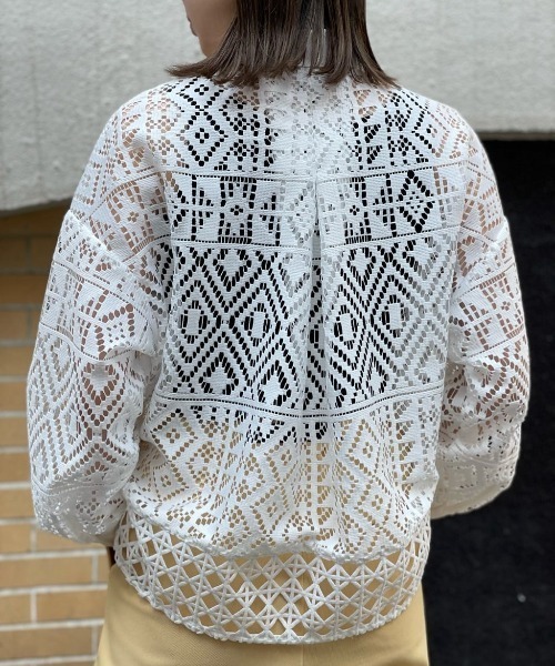 AULA AILA（アウラアイラ）の「AULA AILA（アウラ アイラ）別注レースシャツ（シャツ/ブラウス・レディース・ブラック/ホワイト・0）」の15枚目の写真