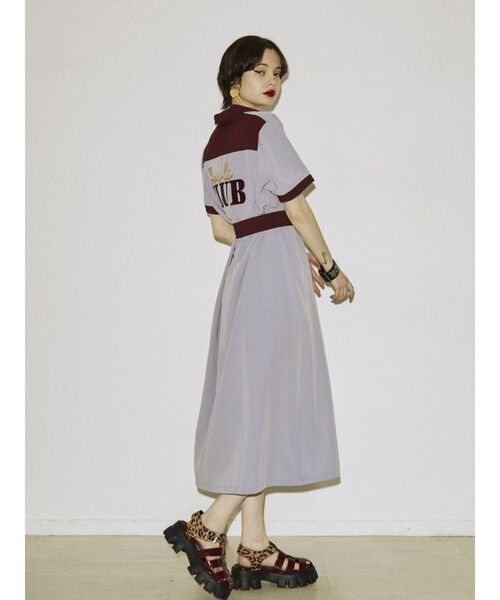 レースボーリングシャツワンピース 半袖ワンピース レディース F ドレープシャーリング半袖ワンピース | レディースファッション