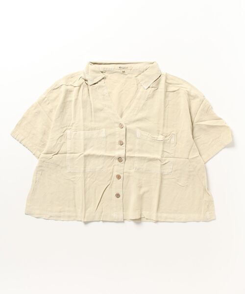 rip curl(リップカール)の「【RIPCURL(リップカール)】レディースプレミアムリネン半袖シャツ PREMIUM LINEN SHIRT(シャツ/ブラウス・レディース・オフホワイト/バイオレット・MEDIUM/SMALL/X-SMALL)」の7枚目の写真