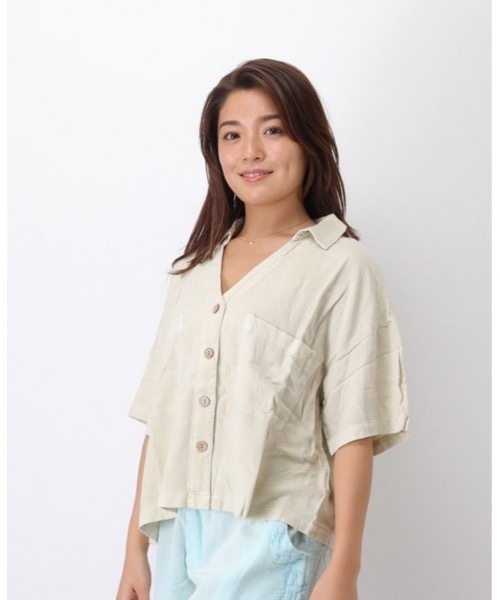 rip curl(リップカール)の「【RIPCURL(リップカール)】レディースプレミアムリネン半袖シャツ PREMIUM LINEN SHIRT(シャツ/ブラウス・レディース・オフホワイト/バイオレット・MEDIUM/SMALL/X-SMALL)」の10枚目の写真