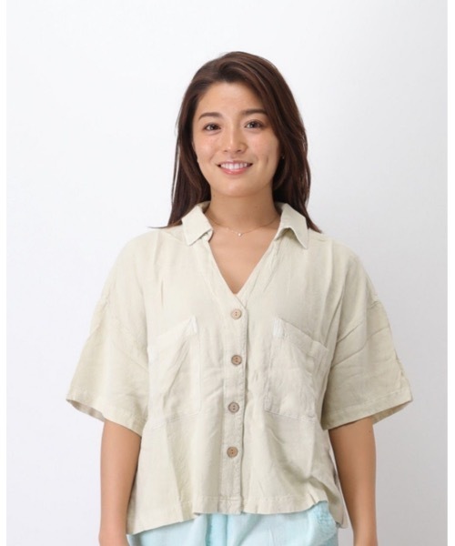 rip curl(リップカール)の「【RIPCURL(リップカール)】レディースプレミアムリネン半袖シャツ PREMIUM LINEN SHIRT(シャツ/ブラウス・レディース・オフホワイト/バイオレット・MEDIUM/SMALL/X-SMALL)」の11枚目の写真