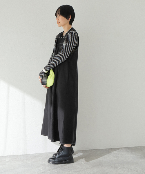 JOINT WORKS(ジョイントワークス)の「【COMMRE/コムル】配色ステッチ サマーワンピース(ワンピース・レディース・ブラック/アイボリー・FREE)」の8枚目の写真