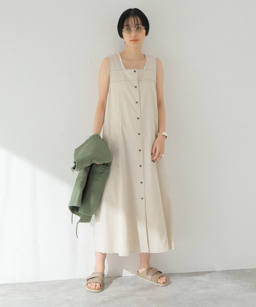 JOINT WORKS(ジョイントワークス)の「【COMMRE/コムル】配色ステッチ サマーワンピース(ワンピース・レディース・ブラック/アイボリー・FREE)」の10枚目の写真