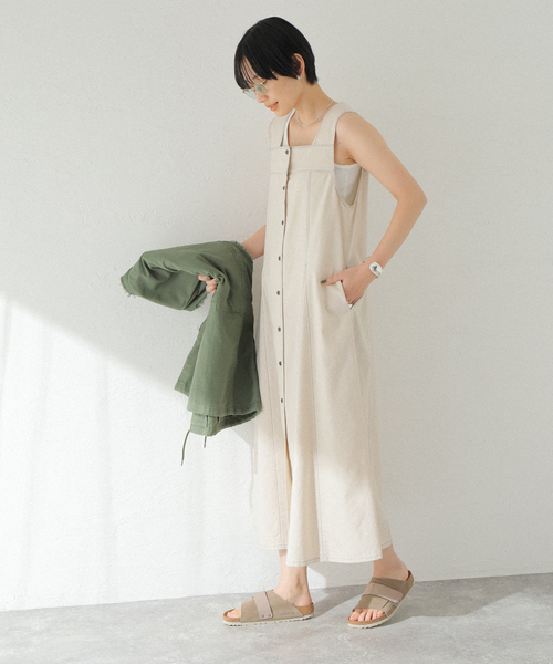 JOINT WORKS(ジョイントワークス)の「【COMMRE/コムル】配色ステッチ サマーワンピース(ワンピース・レディース・ブラック/アイボリー・FREE)」の11枚目の写真