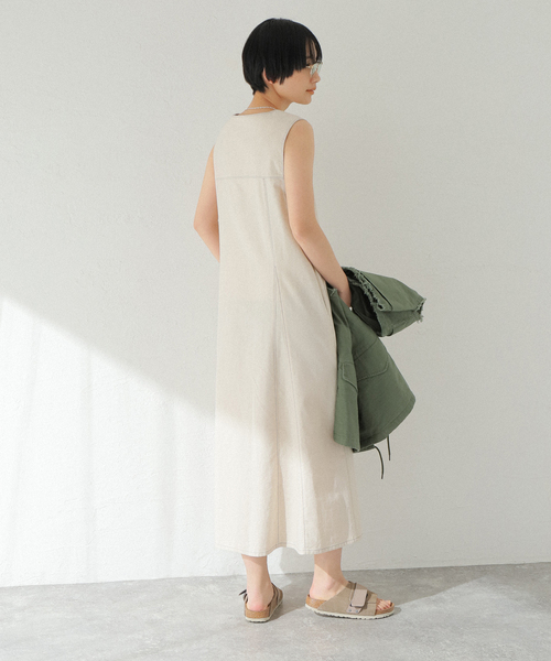 JOINT WORKS(ジョイントワークス)の「【COMMRE/コムル】配色ステッチ サマーワンピース(ワンピース・レディース・ブラック/アイボリー・FREE)」の12枚目の写真