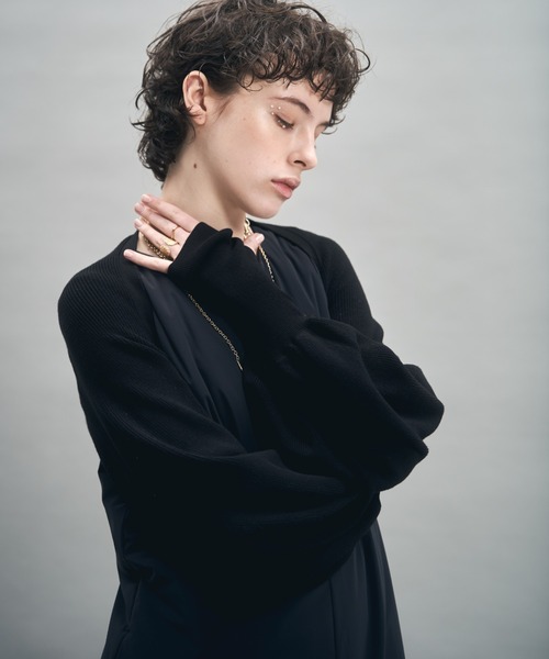 MECRE（メクル）の「ボリュームスリーブニットボレロ（カーディガン/ボレロ・レディース・グレー/ブラック・FREE）」の8枚目の写真