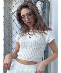 GYDA | 【SETUP着用可】2WAYブリーチワイドリブニットTOPS(ニット/セーター)