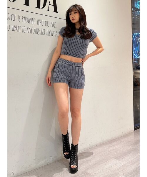 GYDA（ジェイダ）の「【SETUP着用可】2WAYブリーチワイドリブニットトップス（ニット/セーター・レディース・オフホワイト/オリーブ/ネイビー・FREE）」の9枚目の写真