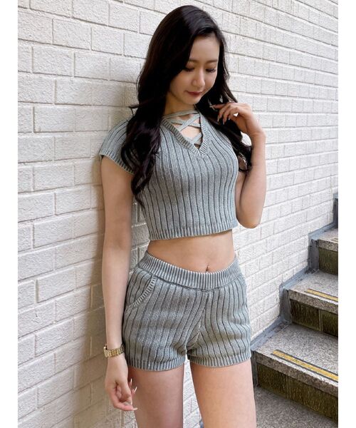 GYDA（ジェイダ）の「【SETUP着用可】2WAYブリーチワイドリブニットトップス（ニット/セーター・レディース・オフホワイト/オリーブ/ネイビー・FREE）」の13枚目の写真