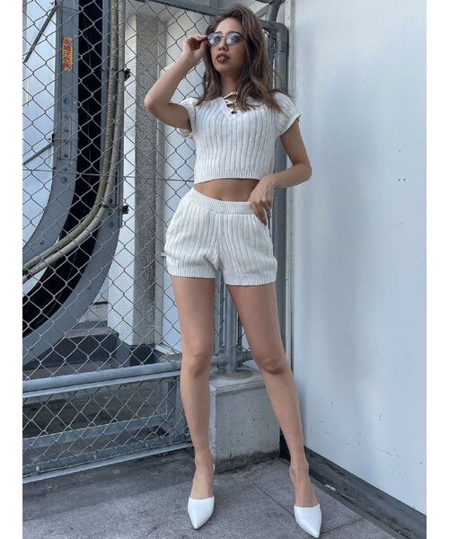 GYDA（ジェイダ）の「【SETUP着用可】2WAYブリーチワイドリブニットトップス（ニット/セーター・レディース・オフホワイト/オリーブ/ネイビー・FREE）」の22枚目の写真