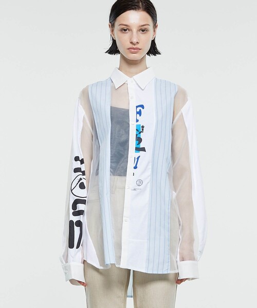 SRUE(スリュー)の「【SRUE/スリュー】ストライプシャツ(シャツ/ブラウス・レディース・ホワイト/ブラック・S/M/L)」の5枚目の写真