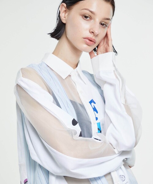 SRUE(スリュー)の「【SRUE/スリュー】ストライプシャツ(シャツ/ブラウス・レディース・ホワイト/ブラック・S/M/L)」の13枚目の写真
