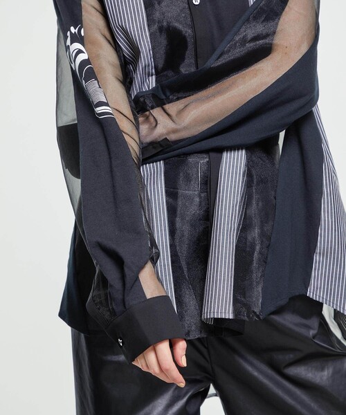 SRUE(スリュー)の「【SRUE/スリュー】ストライプシャツ(シャツ/ブラウス・レディース・ホワイト/ブラック・S/M/L)」の20枚目の写真