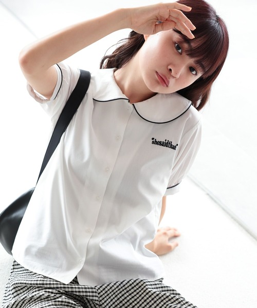 niko and...(ニコアンド)の「【she said that (シー セッド ザット)】コラボラウンドカラーブラウス(シャツ/ブラウス・レディース・ホワイト/オフホワイト・MEDIUM/LARGE)」の2枚目の写真