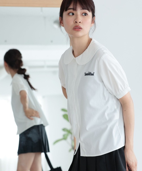 niko and...(ニコアンド)の「【she said that (シー セッド ザット)】コラボラウンドカラーブラウス(シャツ/ブラウス・レディース・ホワイト/オフホワイト・MEDIUM/LARGE)」の3枚目の写真