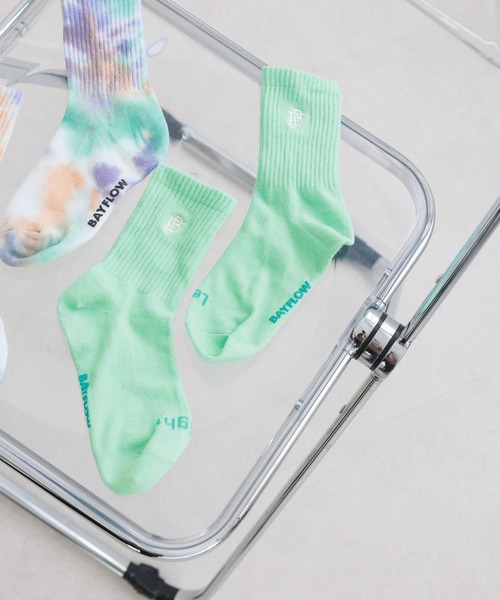 BAYFLOW（ベイフロー）の「刺繍カラーソックス(KIDS)（ソックス/靴下・キッズ・ブラック/ブルー/ピンク/レッド/ライトグリーン/ラベンダー・MEDIUM/LARGE）」の4枚目の写真