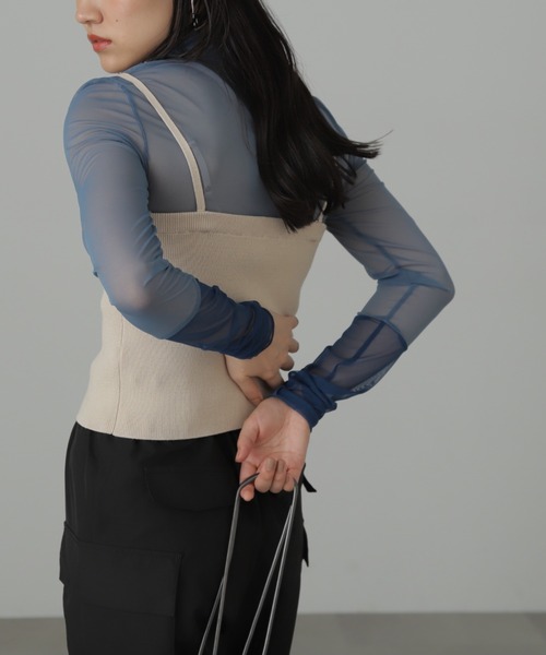 FREE'S MART（フリーズマート）の「◆シアー袖切替カットソー（Tシャツ/カットソー・レディース・ホワイト/ブルー・FREE）」の19枚目の写真