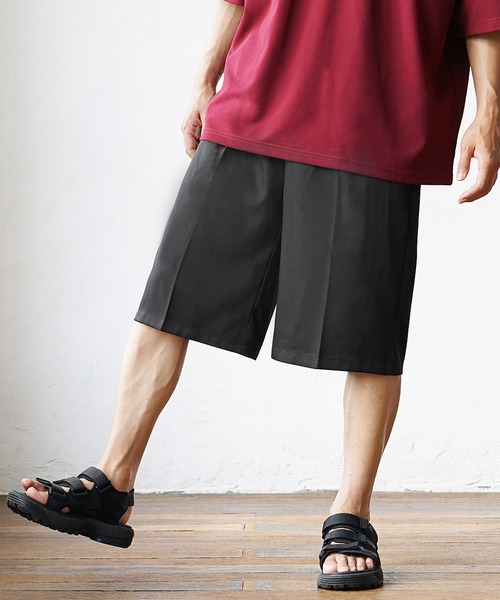 MinoriTY(マイノリティ)の「【MinoriTY】さらさら夏のとろみ素材ハーフパンツ ショートパンツ ショーツ メンズ 夏服 センタープレス(その他パンツ・メンズ・アイボリー/ブラック/グレー/グリーン・M/L/S)」の8枚目の写真