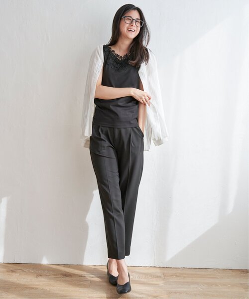 ikka（イッカ）の「リネンライクテーパードパンツ（その他パンツ・レディース・ベージュ/ブルー系その他/ブラック・M/L）」の6枚目の写真