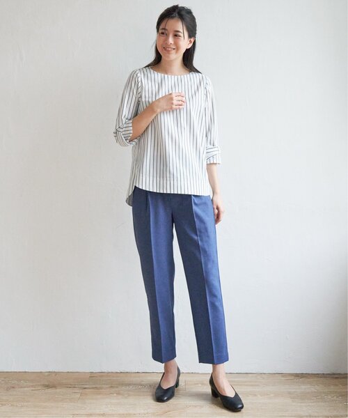 ikka（イッカ）の「リネンライクテーパードパンツ（その他パンツ・レディース・ベージュ/ブルー系その他/ブラック・M/L）」の8枚目の写真