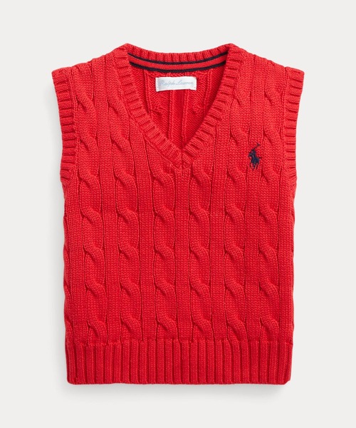 未使用POLO RALPH LAUREN☆ケーブルニットコットンベスト ケーブルニット コットン セーター ベスト（ベスト）｜POLO RALPH