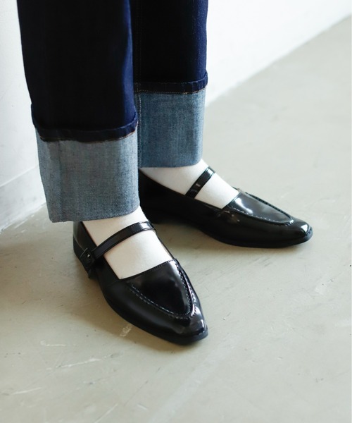 Birthday room（バースデイルーム）の「ストラップ付フラットパンプス（ドレスシューズ・レディース・ブラック/アイボリー・24.5/23.5）」の9枚目の写真