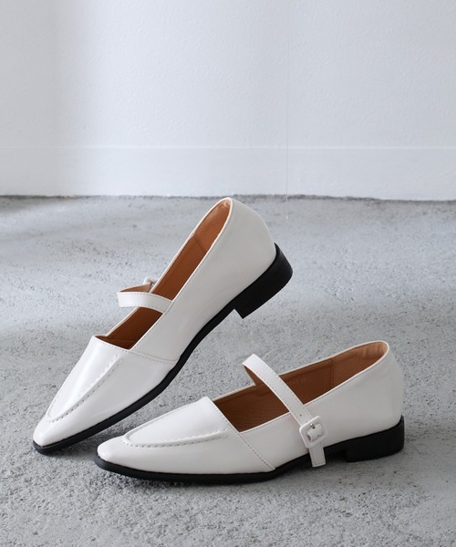 Birthday room（バースデイルーム）の「ストラップ付フラットパンプス（ドレスシューズ・レディース・ブラック/アイボリー・24.5/23.5）」の22枚目の写真