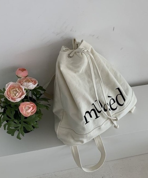 LAC-VERT(ラック・ヴェール)の「【新色登場】musedキャンバス巾着ナップサック【動画あり】(バックパック/リュック・レディース・ブラック/ブラウン/ホワイト/グリーン/ライトグレー/ライトブルー・FREE)」の22枚目の写真