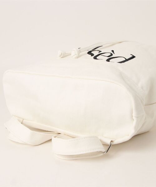 LAC-VERT(ラック・ヴェール)の「【新色登場】musedキャンバス巾着ナップサック【動画あり】(バックパック/リュック・レディース・ブラック/ブラウン/ホワイト/グリーン/ライトグレー/ライトブルー・FREE)」の8枚目の写真